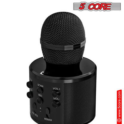5Core Wireless Karaoke Microphone Bluetooth Mic Portable Handheld Microfonos Inalambricos BLACK