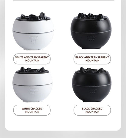 NNEDSZ Volcanic Flame Aroma Diffuser (Black Ordinary Style)- 360ml Ultrasonic Humidifier with 7-Color LED Light and Adjustable Mist for Home and Office