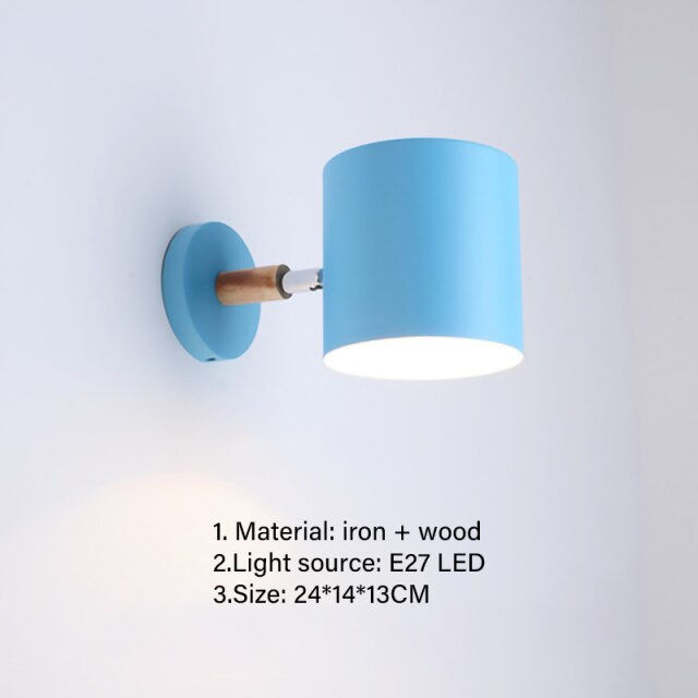 Nordic modern E27 LED wall lamp adjustable sconces light indoor bedside home kitchen bedroom living room decoration illumination